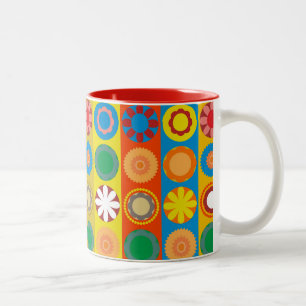 Blumenkraft in Reihen Zweifarbige Tasse