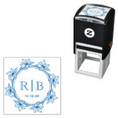 Blumenkranz #31 Zweibuchstaben-Hochzeitsmonogramm Permastempel (Beispiel)