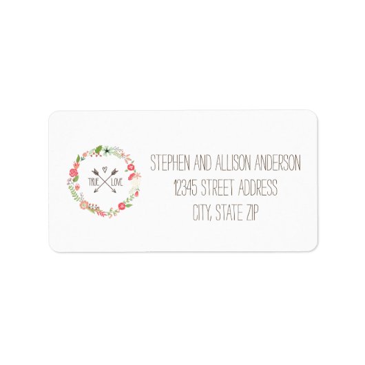 Blumenkranz - Adressmarken Adressaufkleber (Vorne)