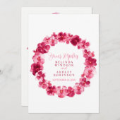 Blumenkranz-Antwort-Karte für Hochzeiten rote UAWG Einladung (Vorne/Hinten)