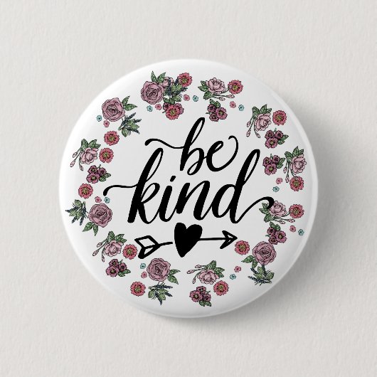 Blumenkranz - BE KIND Button (Vorderseite)