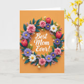 Blumenkranz Beste Mutter Aller Zeiten Karte (Gelbe Blume)
