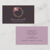 Blumenkranz blüht auf grauem Veranstaltungsplaner Visitenkarte (Vorne/Hinten)