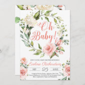 Blumenkranz Böhmisches Blütenbaby Einladung (Vorne/Hinten)