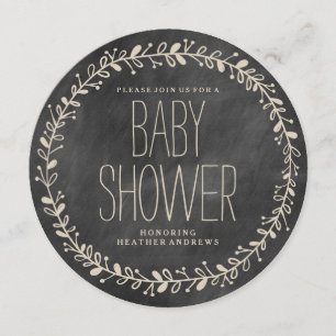 Blumenkranz  CHALKBOARD BABY SHOWING INVITATION Einladung