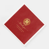 Blumenkranz danke Ihnen rotes chinesisches Hochzei Serviette (Ecke)