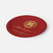 Blumenkranz dankt Ihnen für die Hochzeit in China Pappteller (Schrägansicht)