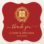 Blumenkranz dankt Ihnen für die Hochzeit in China Untersetzer (Vorderseite)