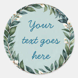 Blumenkranz Darstellung Aquarellfarbe Runder Aufkleber