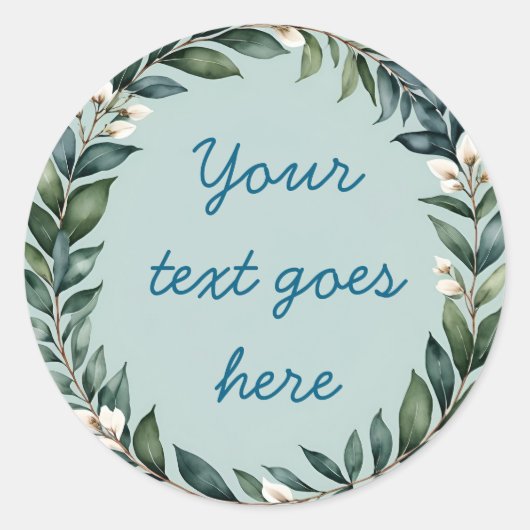 Blumenkranz Darstellung Aquarellfarbe Runder Aufkleber (Vorderseite)