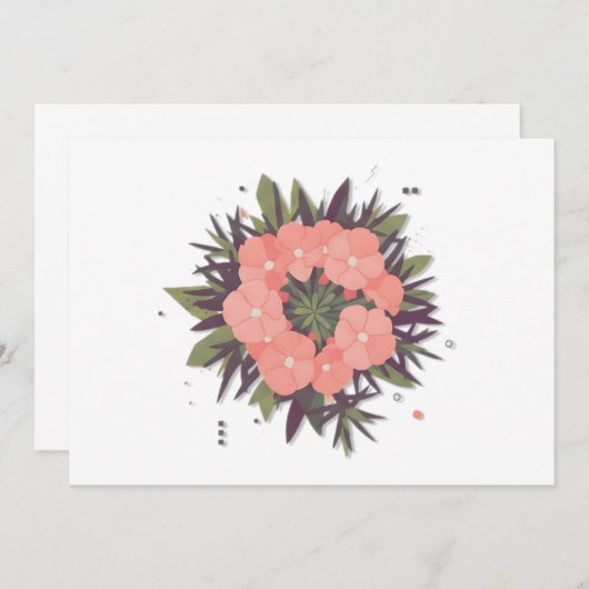 Blumenkranz der Harmonie Einladung (Vorne/Hinten)