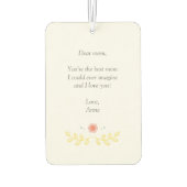 Blumenkranz der Mutter für die beste Mama aller Ze Autolufterfrischer (Rückseite)