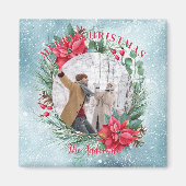 Blumenkranz der Weihnachtsfamilie Foto Magnet (Vorne)