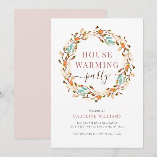 Blumenkranz Einladung (Vorne/Hinten)