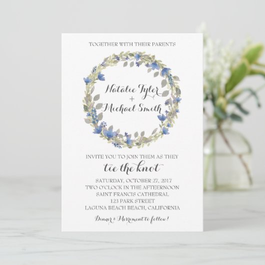 Blumenkranz Einladung (Stehend Vorderseite)