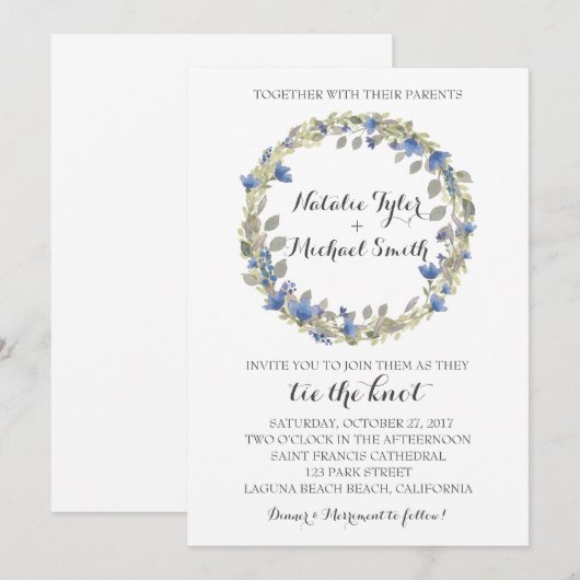 Blumenkranz Einladung (Vorne/Hinten)