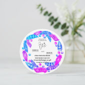 Blumenkranz, Eleganz lebhafter Farben i Einladung (Stehend Vorderseite)