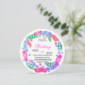 Blumenkranz, Eleganz lebhafter Farben i Einladung (Stehend Vorderseite)