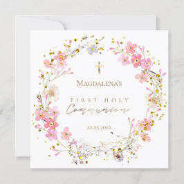 Blumenkranz Erste Heilige Kommune Einladung