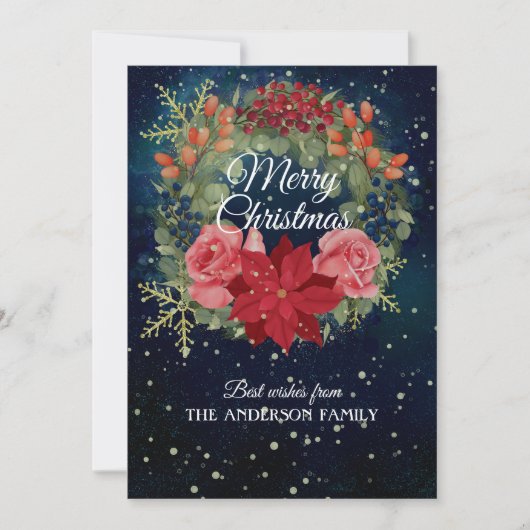 Blumenkranz Feiertagskarte (Vorderseite)