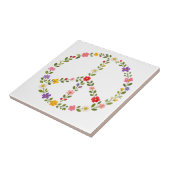 Blumenkranz Friedenszeichen Bunte Wildblumen Fliese (Seite)