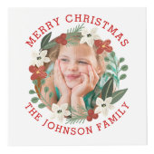 Blumenkranz Frohe Weihnachtsfeiertage Foto Würfel (Rechts)