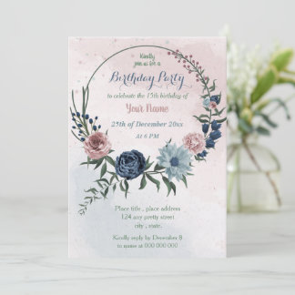 Blumenkranz Geburtstagsparty Einladung