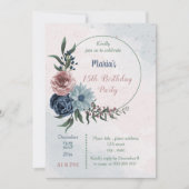 Blumenkranz Geburtstagsparty Einladung (Vorderseite)