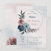 Blumenkranz Geburtstagsparty Einladung (Vorne/Hinten)