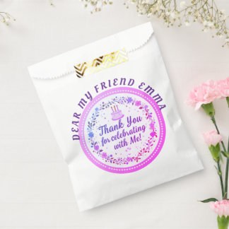 Blumenkranz Geburtstagstorte Personalisierter Dank Geschenktütchen
