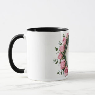 Blumenkranz Goldfolie Aufkleber Set   Rosé Pink R Tasse