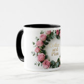 Blumenkranz Goldfolie Aufkleber Set | Rosé Pink R Tasse (Vorderseite Links)