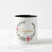 Blumenkranz Goldfolie Sticker Set | Rosarot R Tasse (Zentrum)