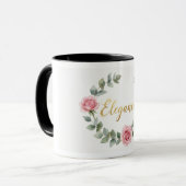 Blumenkranz Goldfolie Sticker Set | Rosarot R Tasse (Vorderseite Links)
