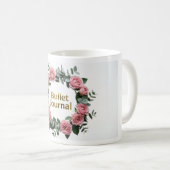 Blumenkranz Goldfolie Sticker Set | Rosé Pink R Kaffeetasse (VorderseiteRechts)