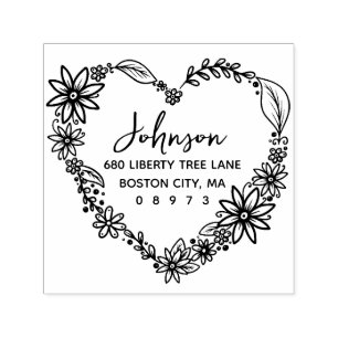 Blumenkranz Herz Familienrücksendeadresse Permastempel