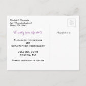 Blumenkranz-Hochzeit rettet das Datum Ankündigungspostkarte (Rückseite)