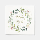 Blumenkranz Hochzeit Serviette (Vorderseite)