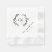 Blumenkranz-Hochzeitpapier Serviette (Vorderseite)