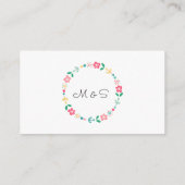 Blumenkranz Hochzeitskarte Begleitkarte (Rückseite)