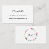 Blumenkranz Hochzeitskarte Begleitkarte (Vorne/Hinten)