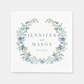 Blumenkranz Hochzeitspapier Napkins Serviette (Vorderseite)