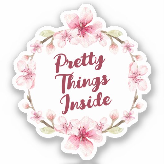 Blumenkranz Hübsche Dinge im Geschäft Aufkleber (Vorderseite)