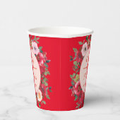 Blumenkranz im Roten Kreis, moderne chinesische Ho Pappbecher (Rechts)