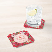 Blumenkranz im Roten Kreis, moderne chinesische Ho Untersetzer (Vor Ort)