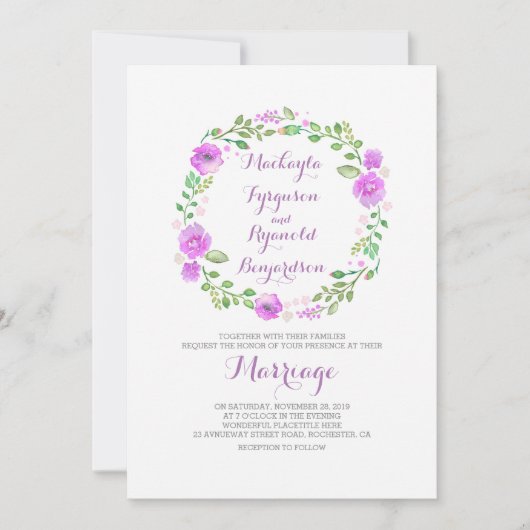 Blumenkranz im Wasser Einladungen (Vorderseite)