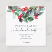 Blumenkranz in Aquarellfarben Vielen Dank Quadratische Visitenkarte (Rückseite)