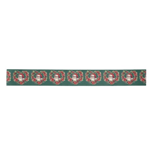 Blumenkranz in Herzform - Santa Claus Ribbon Satinband (Vorderseite)