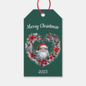 Blumenkranz in Herzform - Weihnachtsmann Geschenkanhänger (Vorderseite)