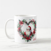 Blumenkranz in Herzform - Weihnachtsmann Kaffeetasse (Links)